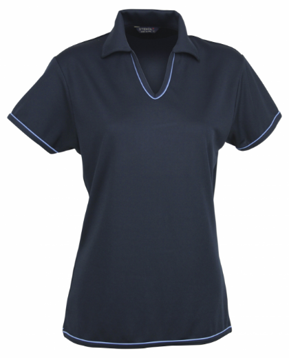 Picture of Stencil Ladies Short Sleeve Lightweight Cool Dry V Neck Polo Shirt